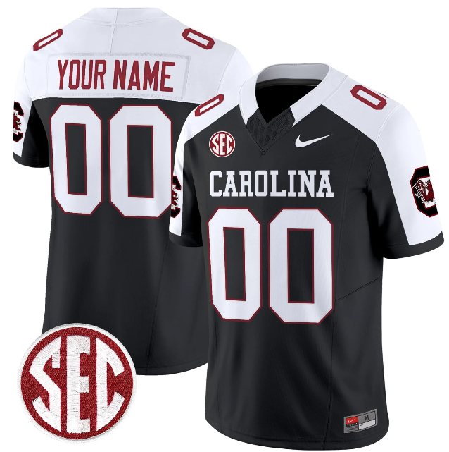 Men's South Carolina Fighting Gamecocks Custom Black White 2026 F.U.S.E. Stitched Nike Jersey