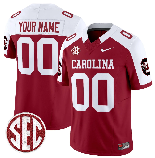 Men's South Carolina Fighting Gamecocks Custom Garnet White 2026 F.U.S.E. Stitched Nike Jersey