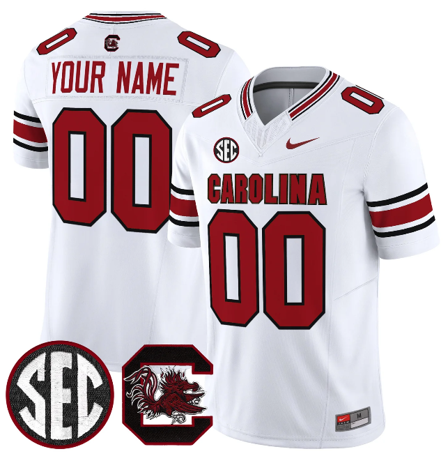 Men's South Carolina Fighting Gamecocks Custom White 2026 F.U.S.E. Stitched Nike Jersey