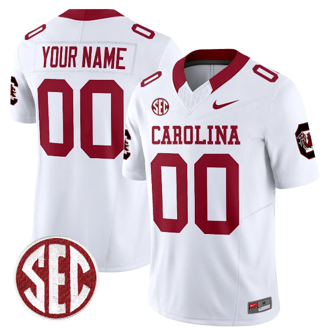 Men's South Carolina Fighting Gamecocks Custom White F.U.S.E. Stitched Jersey