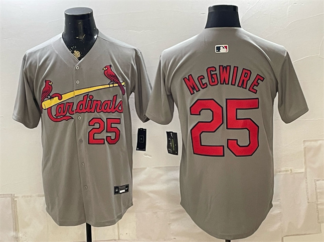 Men's St. Louis Cardinals #25 Mark McGwire Gray Alternate Limited Stitched Baseball Jersey