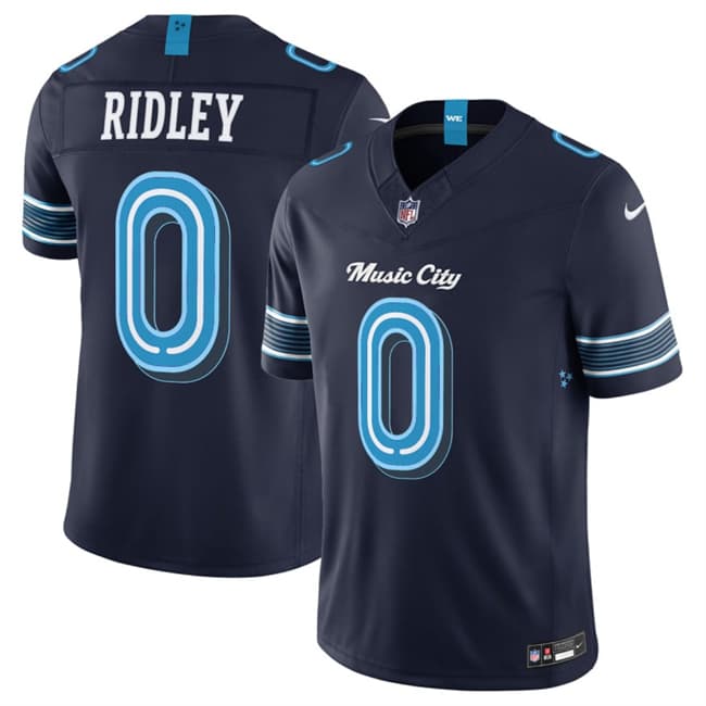Men's Tennessee Titans #0 Calvin Ridley Navy 2026 F.U.S.E. 'Music City' Rivalries Collection Limited Football Stitched Jersey