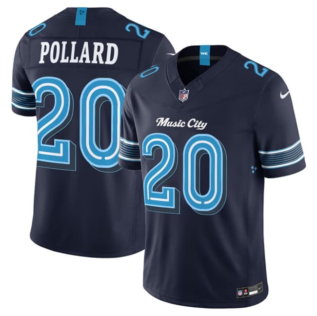 Men's Tennessee Titans #20 Tony Pollard Navy 2026 F.U.S.E. 'Music City' Rivalries Collection Limited Football Stitched Jersey