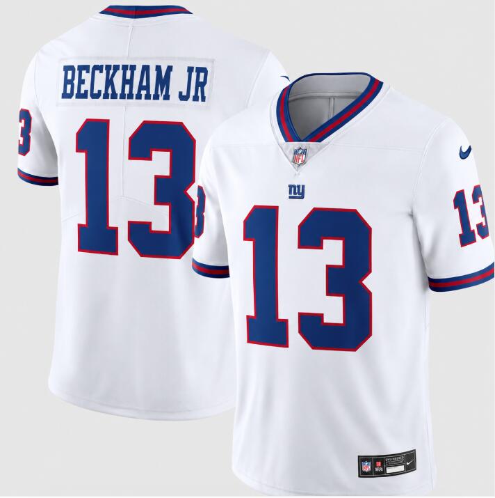 Men's New York Giants #13 Odell Beckham Jr Nike Vintage White Vapor Untouchable Stitched Limited White Jersey