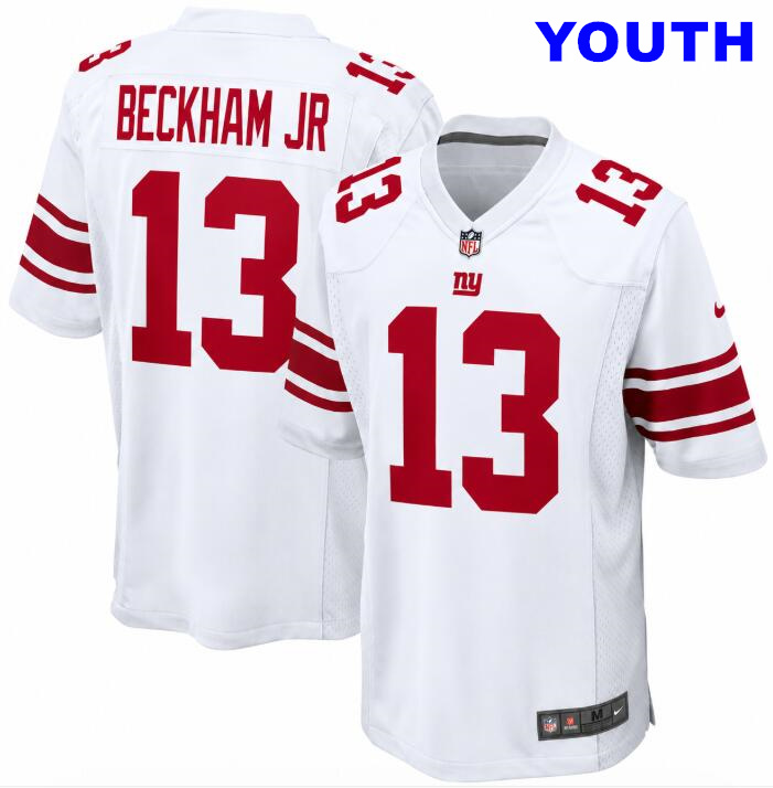 Youth New York Giants #13 Odell Beckham Jr Nike White Game Jersey