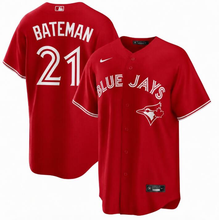 Men's Brett Bateman Red Toronto Blue Jays #21 Canada Day Replica Nike Jersey