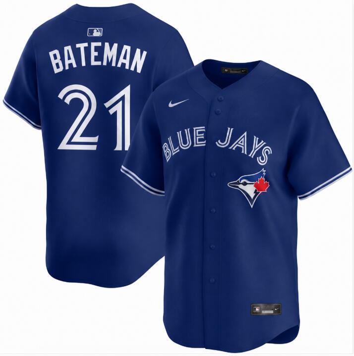 Men's Brett Bateman Toronto Blue Jays #21 Blue Home Replica Nike Stitched Jersey