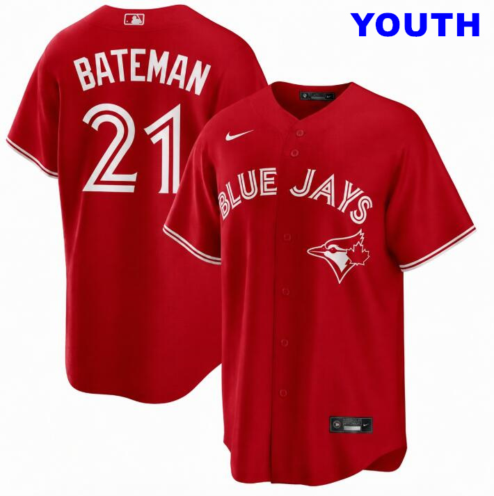Youth Brett Bateman Red Toronto Blue Jays #21 Canada Day Replica Nike Jersey