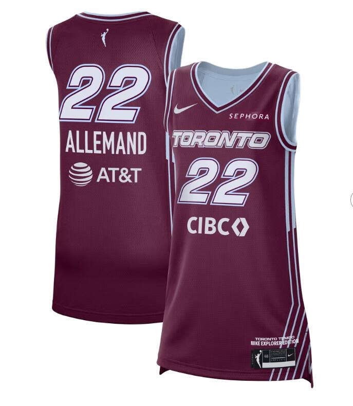 Unisex Nike Julie Allemand Bordeaux Toronto Tempo #22 Explorer Edition Victory Jersey with Sponsor Patch - Explorer Edition