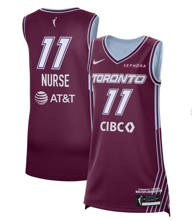 Unisex Nike Kia Nurse Bordeaux Toronto Tempo #11 Victory Jersey with Sponsor Patch - Explorer Edition