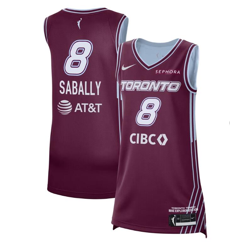 Unisex Nike Nyara Sabally Bordeaux Toronto Tempo #8 Explorer Edition Victory Jersey with Sponsor Patch - Explorer Edition