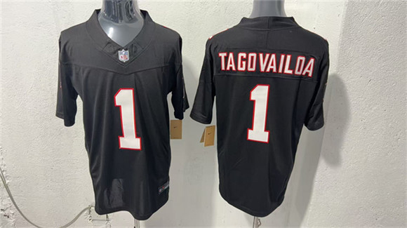 Men's Atlanta Falcons #1 Tua Tagovailoa Black F.U.S.E. Vapor Untouchable Limited Stitched Football Stitched Jersey