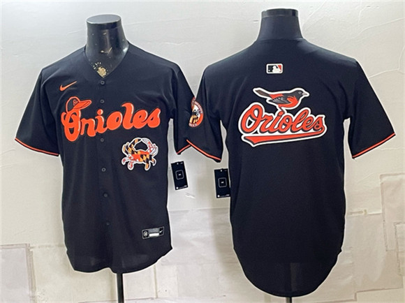 Men's Baltimore Orioles Team Big Logo Black With Patch Vapor Premier Limited Stitched Baseball Jersey