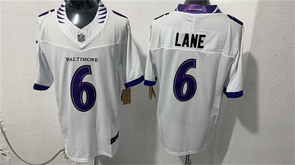 Men's Baltimore Ravens #6 Ja'Kobi Lane White 2026 F.U.S.E. Vapor Stitched Limited Football Stitched Jersey