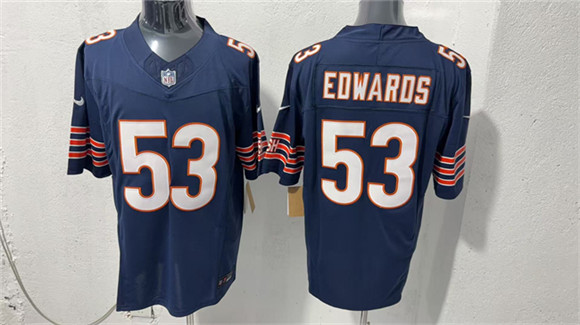 Men's Chicago Bears #53 T.J. Edwards Navy 2026 F.U.S.E. Vapor Untouchable Limited Football Stitched Jersey