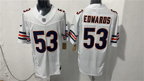 Men's Chicago Bears #53 T.J. Edwards White 2026 F.U.S.E. Vapor Untouchable Limited Football Stitched Jersey