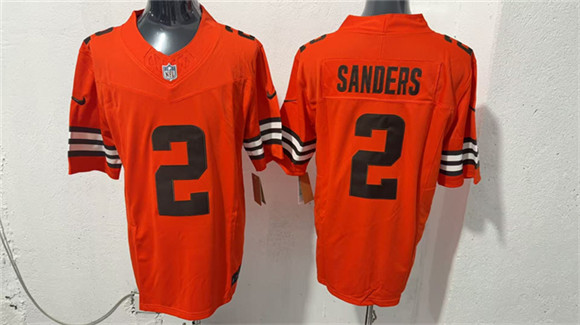 Men's Cleveland Browns #2 Shedeur Sanders Orange 2026 Vapor Limited Football Stitched Jersey