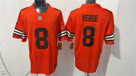 Men's Cleveland Browns #8 Jared Verse Orange 2026 Vapor Limited Football Stitched Jersey