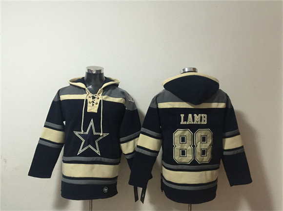 Men's Dallas Cowboys #88 CeeDee Lamb Navy Ageless Must-Have Lace-Up Pullover Hoodie