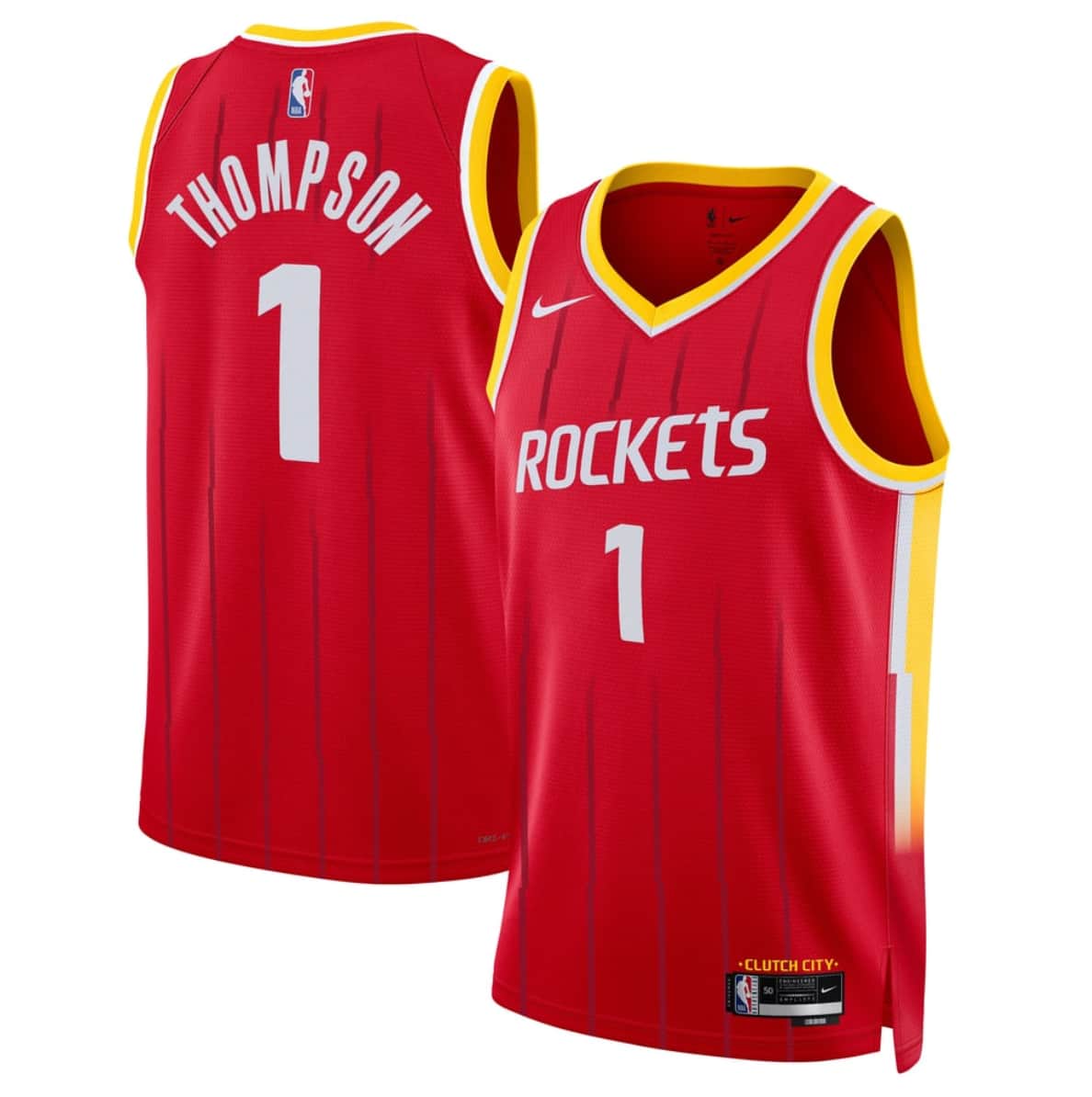 Men's Houston Rockets #1 Amen Thompson Red 2026-27 Icon Swingman Stitched Jersey