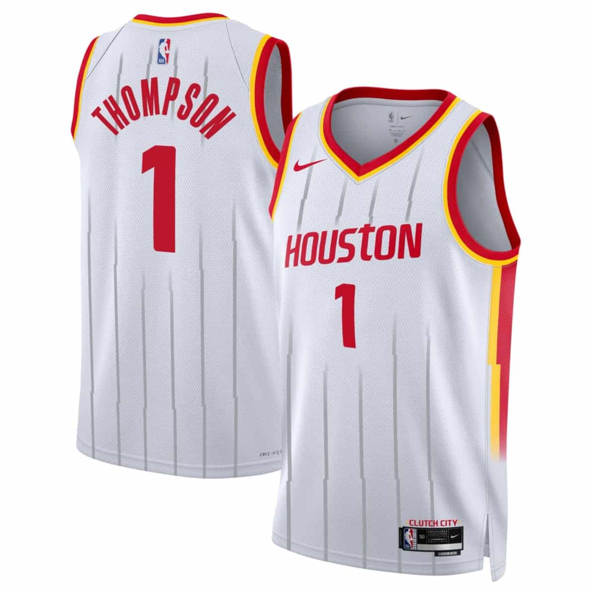 Men's Houston Rockets #1 Amen Thompson White 2026-27 Association Swingman Stitched Jersey