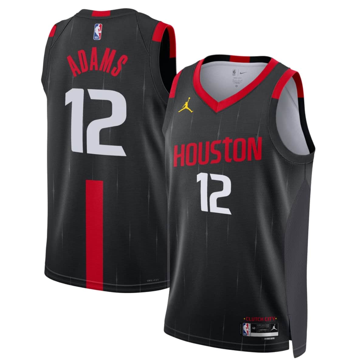 Men's Houston Rockets #12 Steven Adams Black 2026-27 Statement Swingman Stitched Jersey