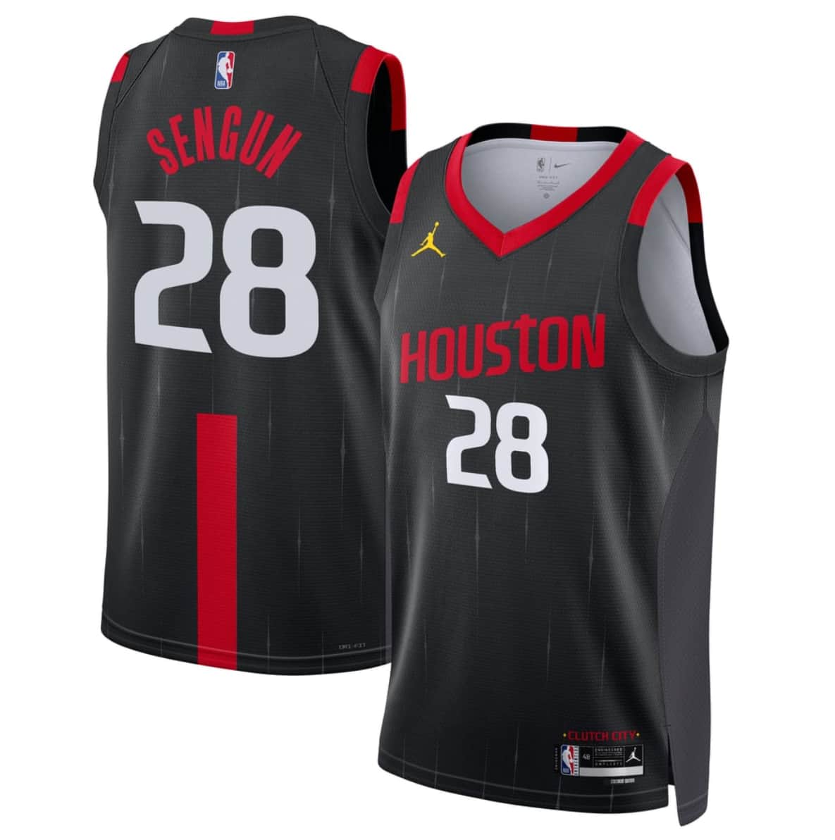 Men's Houston Rockets #28 Alperen Sengun Black 2026-27 Statement Swingman Stitched Jersey