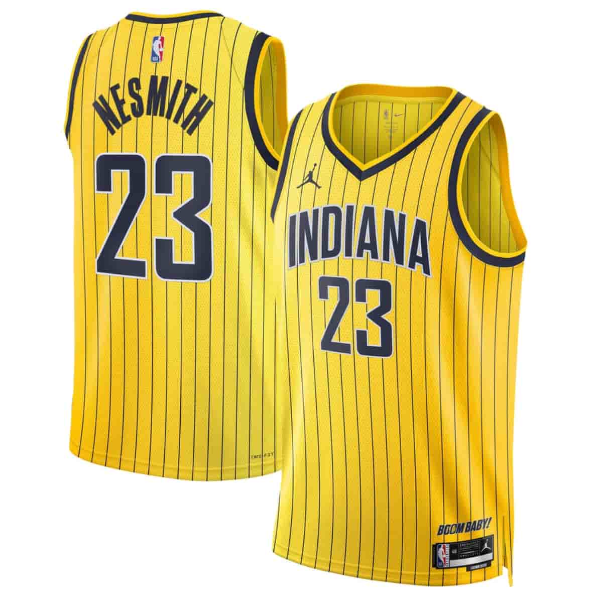 Men's Indiana Pacers #23 Aaron Nesmith Yellow 2026-27 Statement Edition Swingman Stitched Basketball Jersey