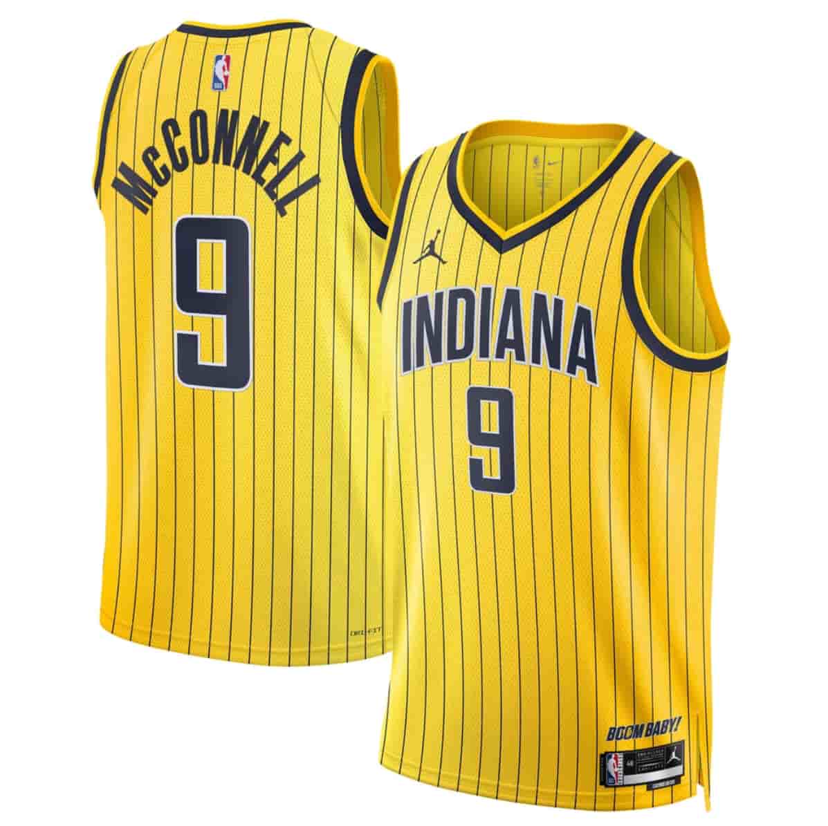 Men's Indiana Pacers #9 T.J. McConnell Yellow 2026-27 Statement Edition Swingman Stitched Basketball Jersey