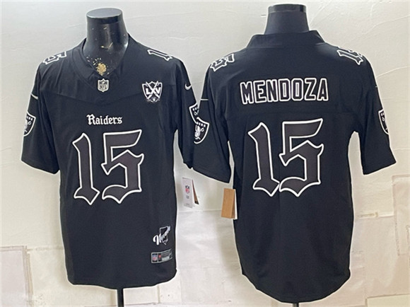 Men's Las Vegas Raiders #15 Fernando Mendoza Black F.U.S.E. 65th Anniversary Patch Vapor Untouchable Limited Football Stitched Jersey