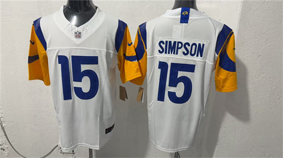 Men's Los Angeles Rams #15 Ty Simpson White 2026 Draft F.U.S.E. Vapor Limited Football Stitched Jersey