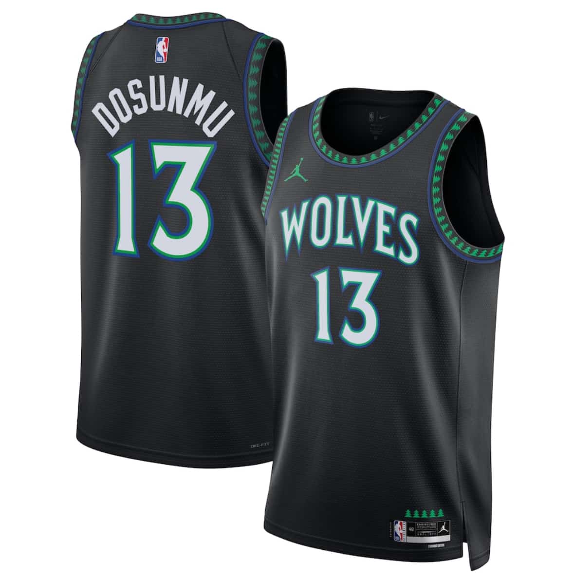 Men's Minnesota Timberwolves #13 Ayo Dosunmu Black 2026-27 Statement Swingman Edition Stitched Basketball Jersey
