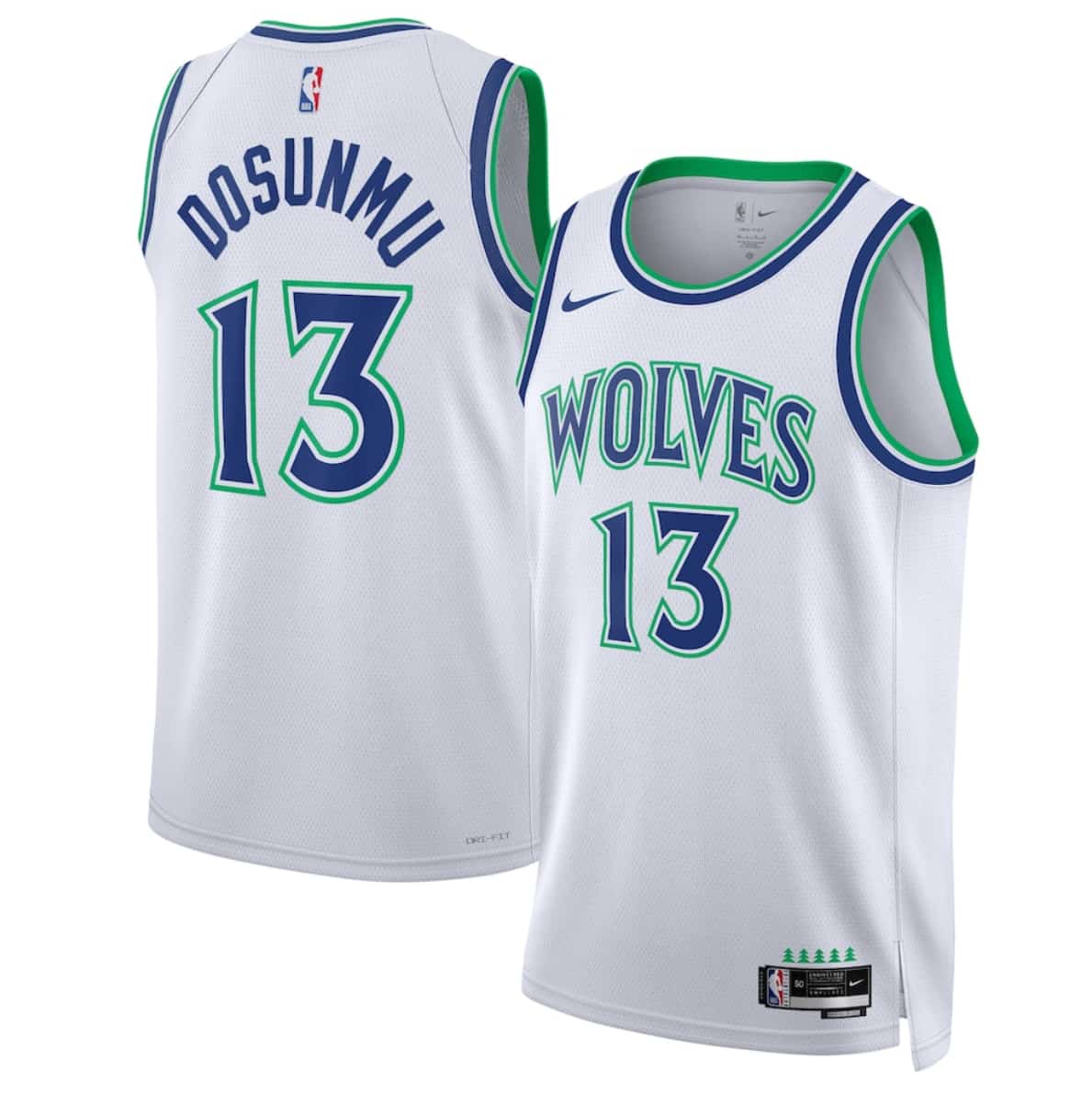 Men's Minnesota Timberwolves #13 Ayo Dosunmu White 2026-27 Association Swingman Edition Stitched Basketball Jersey