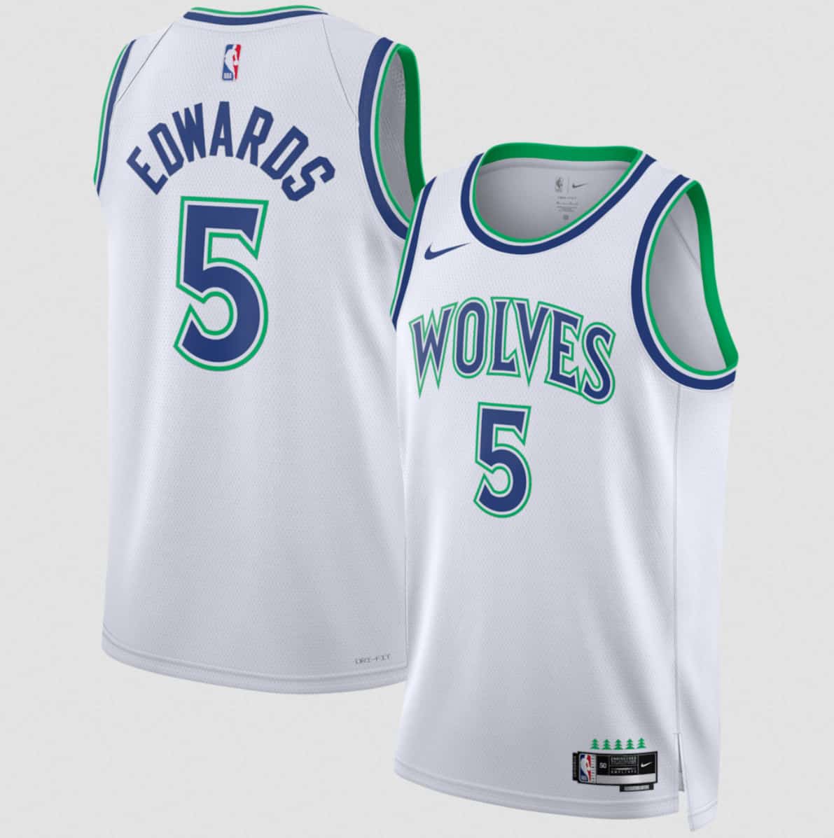 Men's Minnesota Timberwolves #5 Anthony Edwards White 2026-27 Association Swingman Edition Stitched Basketball Jersey