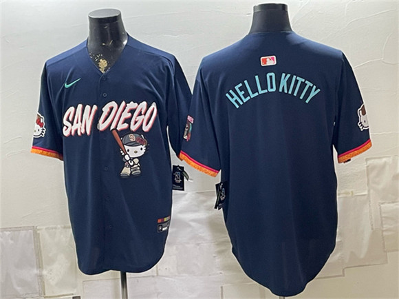Men's San Diego Padres X Hello Kitty Obsidian 2026 City Connect Stadium Stitched Baseball Jersey