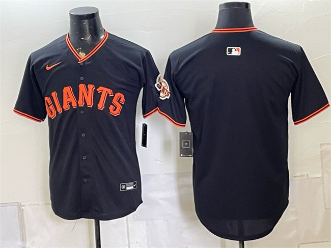Men's San Francisco Giants Blank Black Limited Stitched Baseball Jersey