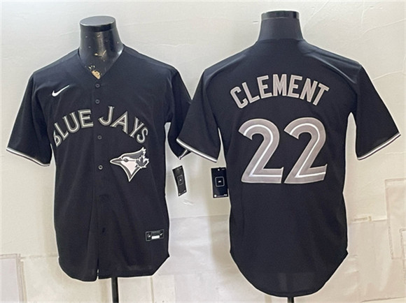 Men's Toronto Blue Jays #22 Ernie Clement 2026 Fashion Replica Black Out Stitched Baseball Jersey