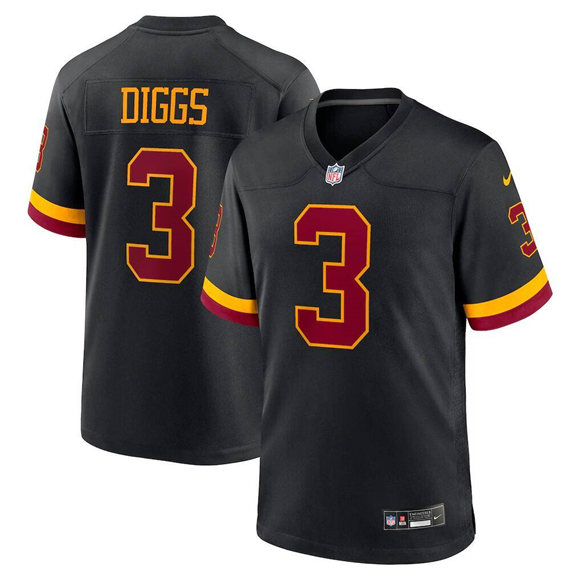 Men's Washington Commanders #3 Stefon Diggs Black 2026 Alternate Football Stitched Game Jersey