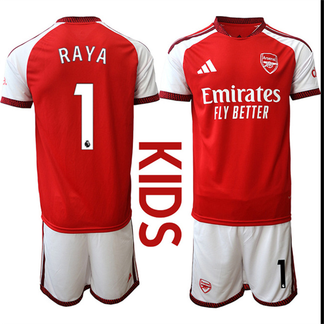 Youth Arsenal #1 RAYA 2026-27 home Kids Suit Soccer Jerseys