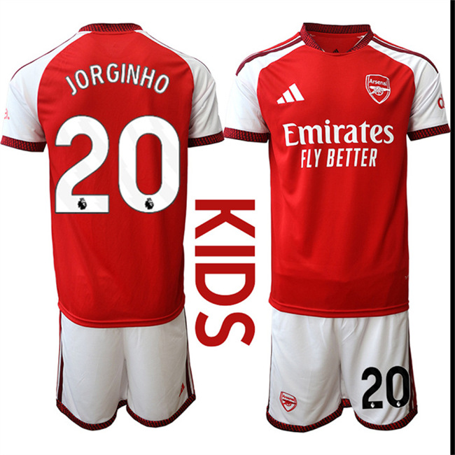 Youth Arsenal #20 JORGINHO 2026-27 home Kids Suit Soccer Jerseys