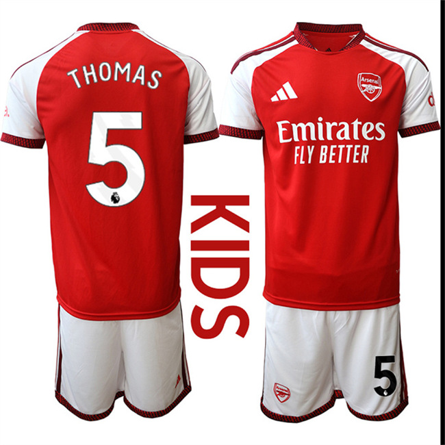 Youth Arsenal #5 THOMAS 2026-27 home Kids Suit Soccer Jerseys