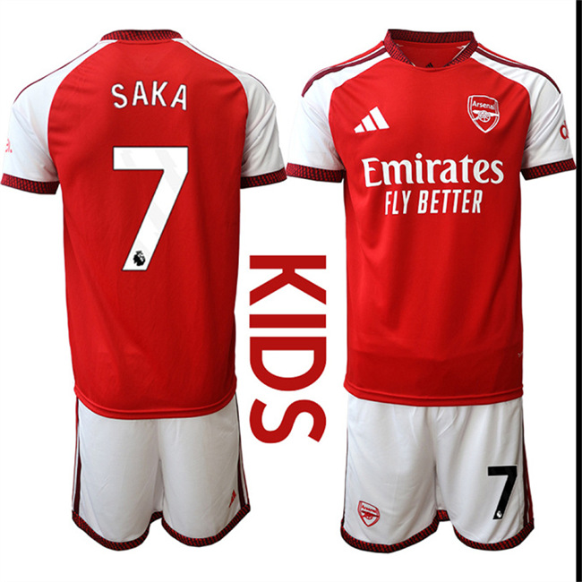 Youth Arsenal #7 SAKA 2026-27 home Kids Suit Soccer Jerseys