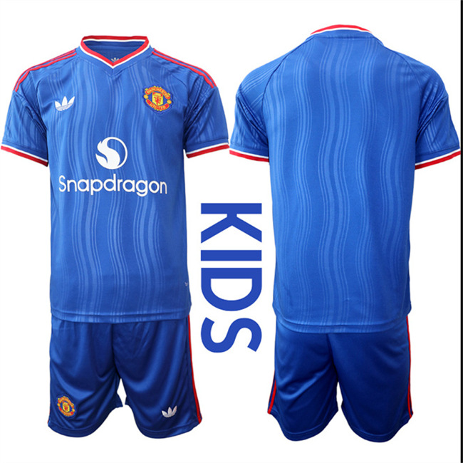 Youth Manchester United 2026-27 Away Kids Suit Soccer Jerseys