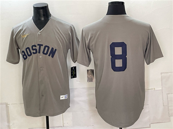 Men's Boston Red Sox #8 Carl Yastrzemski Grey Cooperstown Collection Limited Stitched Baseball Jersey