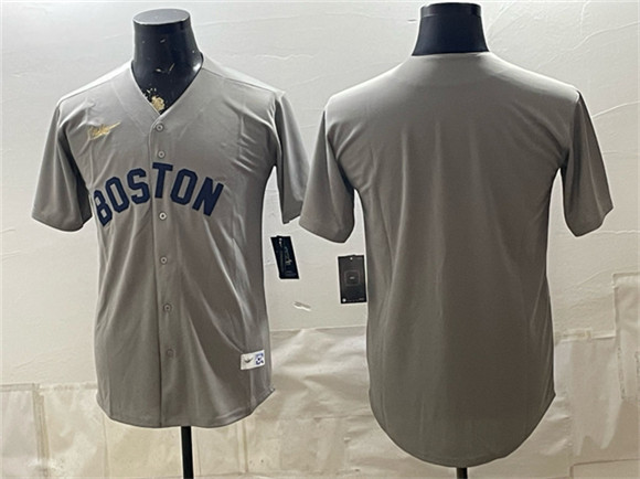 Men's Boston Red Sox Blank Gray Cooperstown Collection Limited Stitched Baseball Jersey