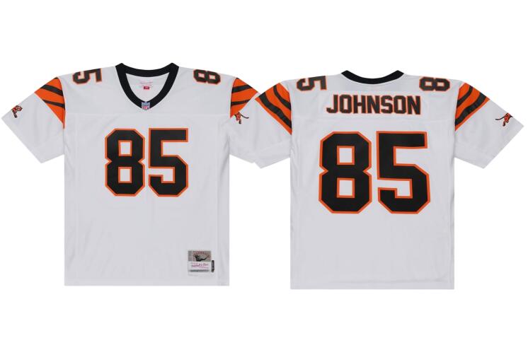 Men's Chad Johnson White #85 Cincinnati Bengals Mitchell & Ness 2001 Legacy Replica Player Jersey
