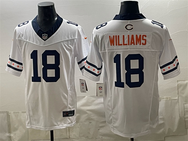 Men's Chicago Bears #18 Caleb Williams White 2026 F.U.S.E. Limited Football Stitched Jersey