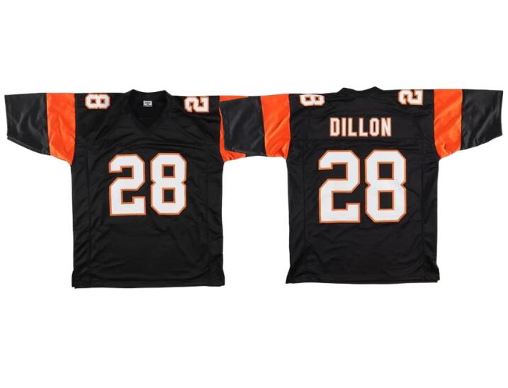 Men's Corey Dillon Black #28 Cincinnati Bengals Mitchell & Ness Replica Stitched Jersey