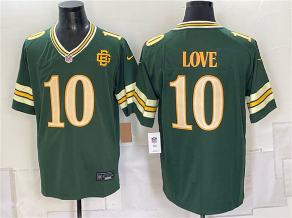 Men's Green Bay Packers #10 Jordan Love Dark Green 2026 Rivalries Collection Limited Football Stitched Jersey