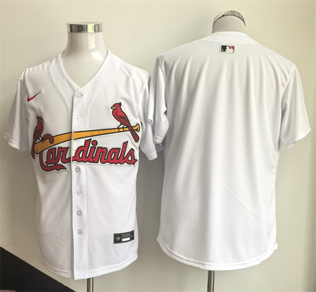 Men's St. Louis Cardinals Blank White Home Limited Stitched Baseball Jersey